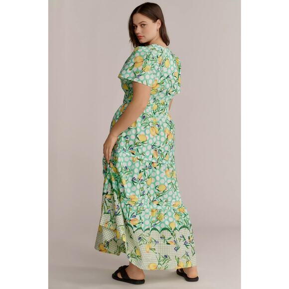 nwt by ANTHRPOLOGIE sz 3X Somerset Maxi Dress: Lemons Motif - Picture 4 of 5